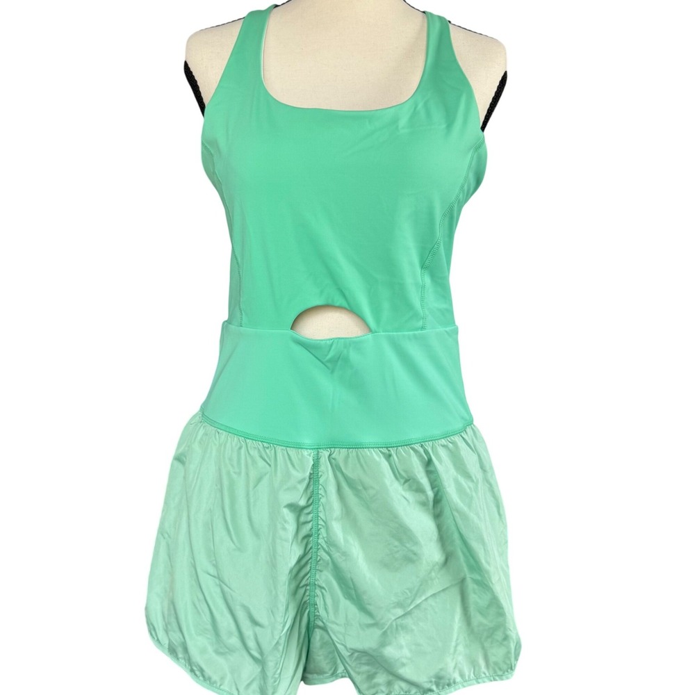 Wenlia Exercise Dress Women L Green Excellent Cutout Crossback Activewear Romper